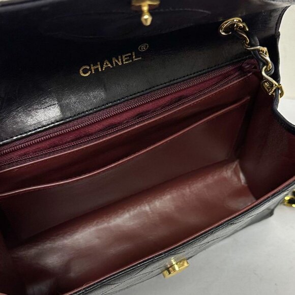 CHANEL Vintage Flap Bag Matelasse Quilted Lambskin Shoulder Chain Tote - Picture 12 of 15